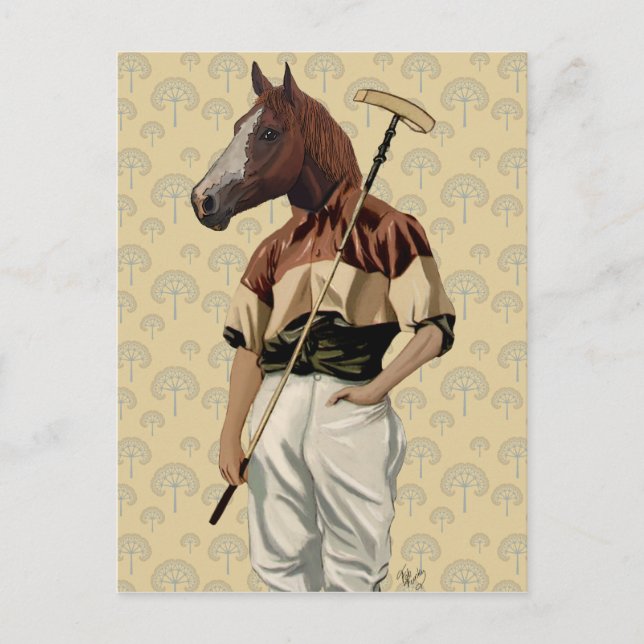 Polo Horse Porträtt Vykort (Framsida)