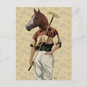 Polo Horse Porträtt Vykort