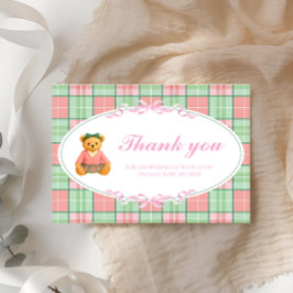 Polo Nalle Girl Baby Shower Tack Kort