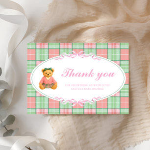 Polo Nalle Girl Baby Shower Tack Kort