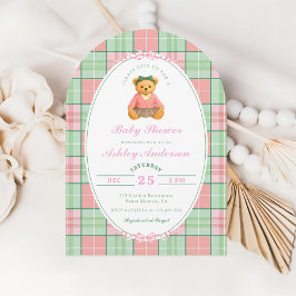 Polo Nalle Rosa Baby Shower Inbjudningar