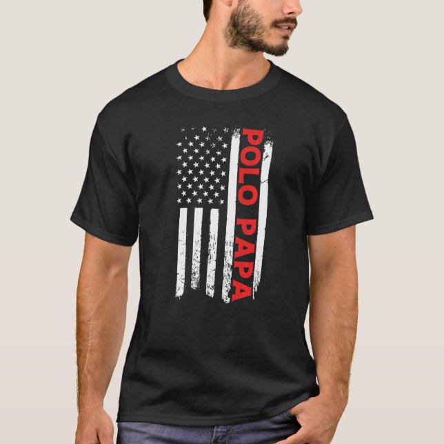 Polo Pappa Amerikanska Manarna Fars dag T Shirt (Framsida)