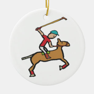 Polo Pay Horse and Rider Julgransprydnad Keramik