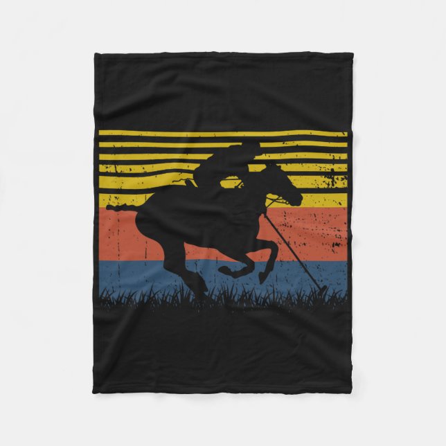 Polo Players  Horse Equestrian Spo Fleecefilt (Framsidan)