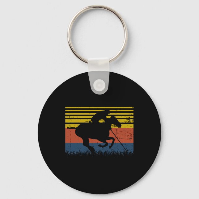 Polo Players  Horse Equestrian Spo Nyckelring (Framsida)