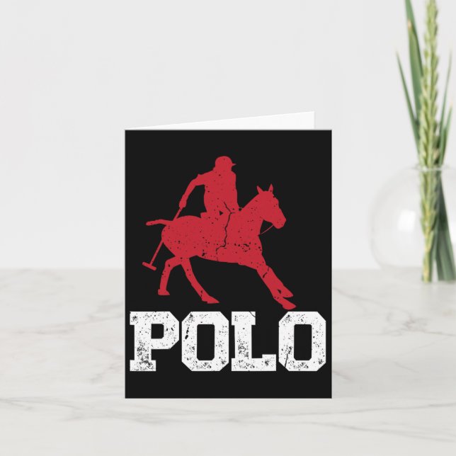 Polo Players Horseback Riding Horse Equestrian Spo Kort (Framsida)