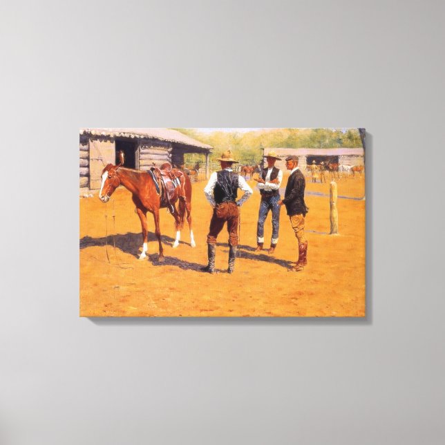 Polo Ponies i den amerikanska Gammala västern Canvastryck (Framsida)