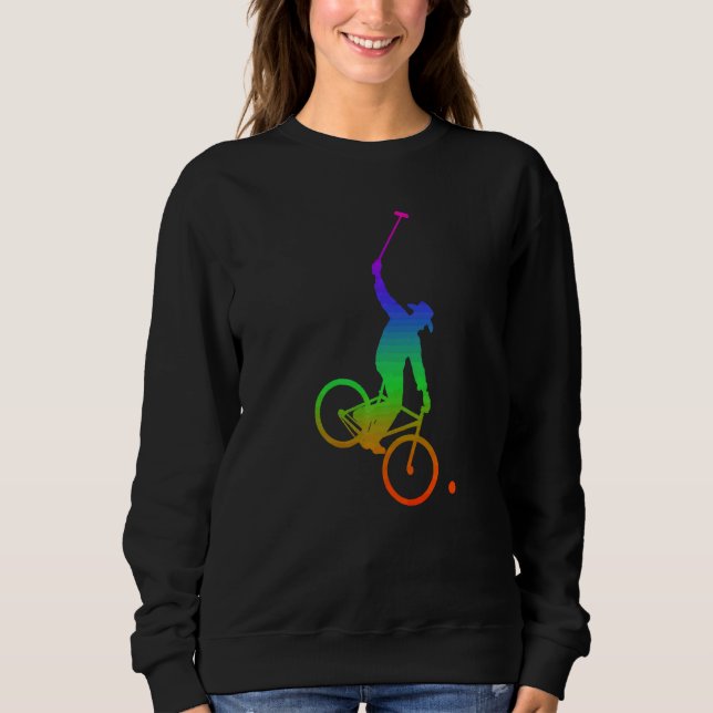 Polo-skuggor av cykeltyp i Regnbåge Färg T Shirt (Framsida)