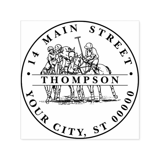 Polo-spelare i kassaskåp - Polo Match Självfärgande Stämpel (Design)