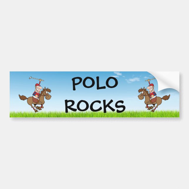 polo sten / rider och häst bildekal (Framsidan)