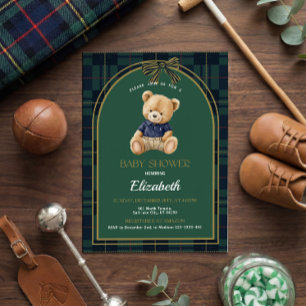 Polo Teddy Bear Baby Shower Inbjudan