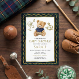 Polo Teddy Bear Baby Shower Inbjudan