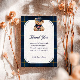 Polo Teddy Bear Baby Shower Thank You Card Tack Kort