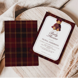 Polo Teddy Bear Girl Baby Shower Invitation Inbjudningar