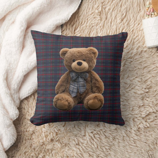 Polo Teddy Bear Rutmönstrad Plaid Pojkrumsdekorati Kudde (Filt)