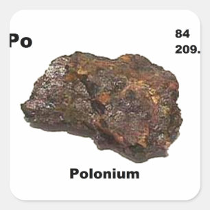 Polonium Fyrkantigt Klistermärke