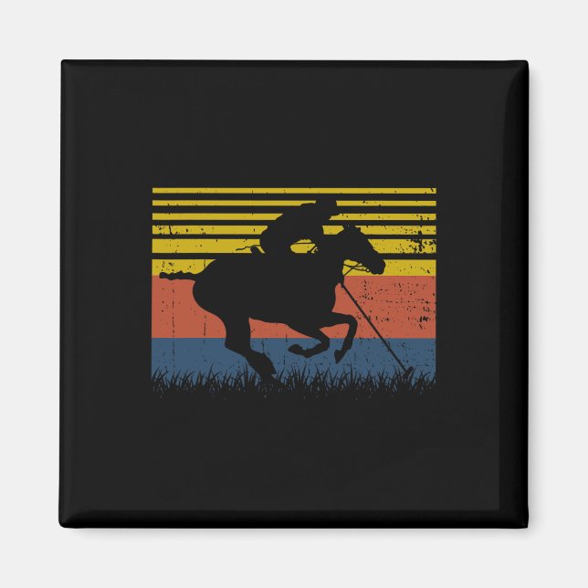 Polospelare Ridning Häst Equestrian Spo Magnet (Framsidan)