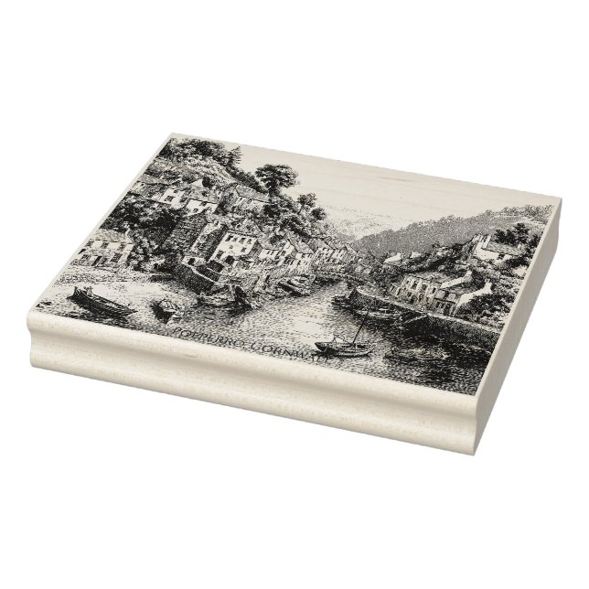 Polperro, Cornwall, England Harbour Stämpel (Stämpel)