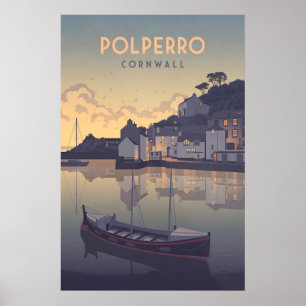 Polperro Cornwall Resemalmanackaffisch Poster
