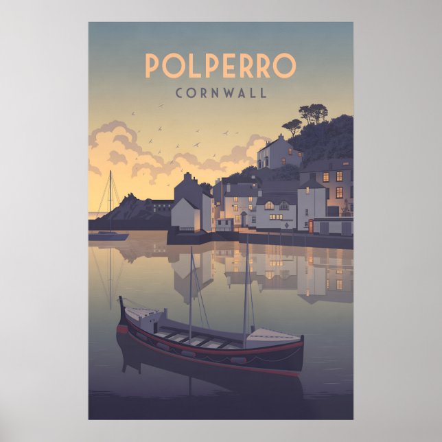 Polperro Cornwall Resemalmanackaffisch Poster (Framsidan)