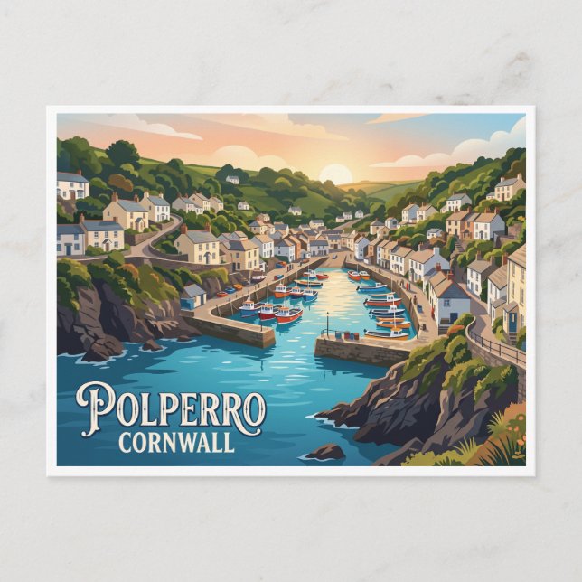 Polperro England Vykort (Framsida)