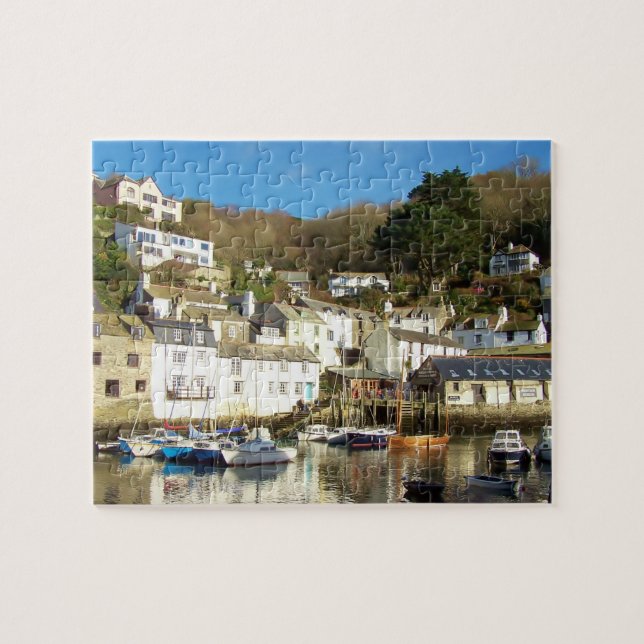 Polperro hamn Cornwall England Pussel (Horisontell)