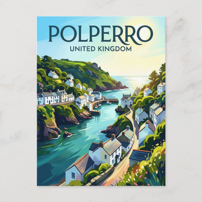 Polperro Storbritannien Vykort (Framsida)