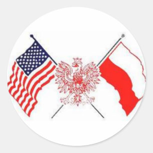 POLSK AMERIKAN RUNT KLISTERMÄRKE