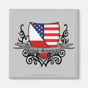Polsk-Amerikanen skyddar flagga Magnet