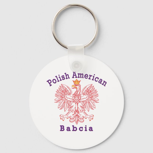 Polsk amerikansk Babcia Nyckelring (Framsida)
