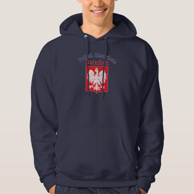 Polsk amerikansk Dziadek Hoodie (Framsida)