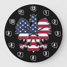 Polsk amerikansk Eagle Clock Stor Klocka