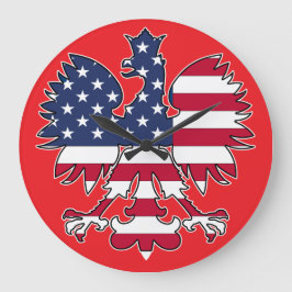 Polsk amerikansk Eagle Clock Stor Klocka