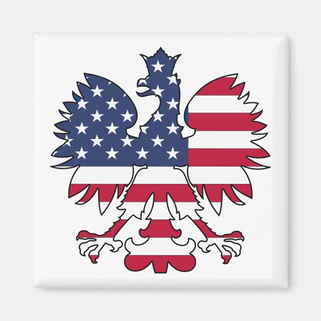 Polsk amerikansk Eagle Magnet (Framsidan)