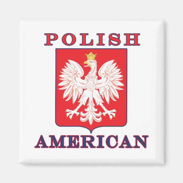 Polsk amerikansk Eagle Shield Magnet (Framsidan)