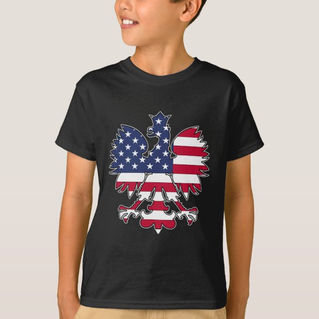 Polsk amerikansk Eagle Tee Shirt (Framsida)