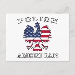Polsk amerikansk Flagga Eagle Vykort