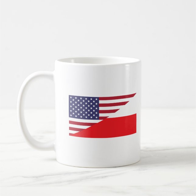 Polsk amerikansk Flagga-kaffe Mugg (Vänster)