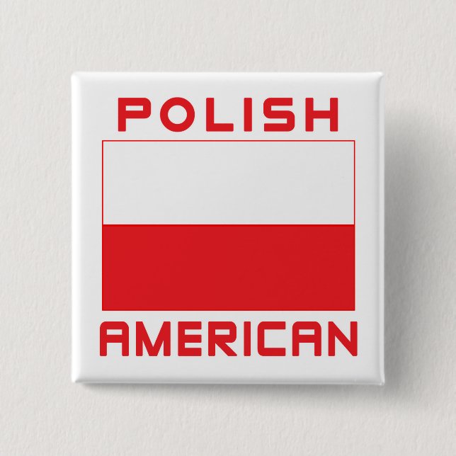 Polsk amerikansk Flagga Knapp (Framsida)