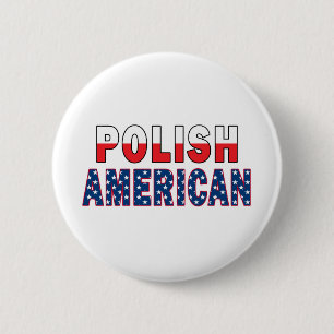 Polsk amerikansk Flagga Knapp