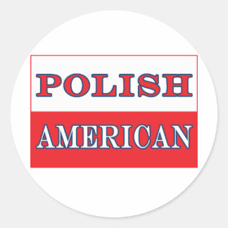 Polsk amerikansk Flagga Runt Klistermärke