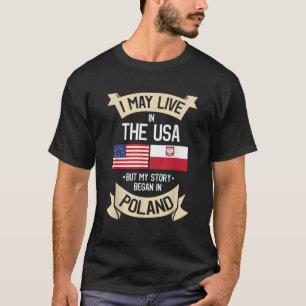 Polsk amerikansk Flagga USA polska rötter T Shirt