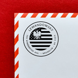 Polsk-amerikansk patriotisk Returadress Självfärgande Stämpel