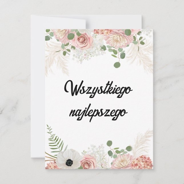 Polsk Anpassningsbar för födelsedagskort (Framsida)