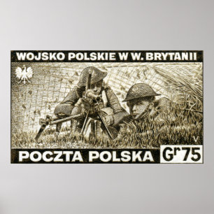 Polsk armé för WWII i England Poster