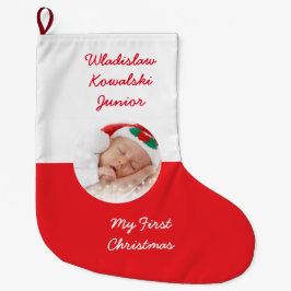 Polsk arvflagga av det Polen fotoet med namn Stor Julstrumpa