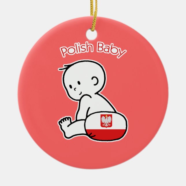Polsk baby julgransprydnad keramik (Framsidan)