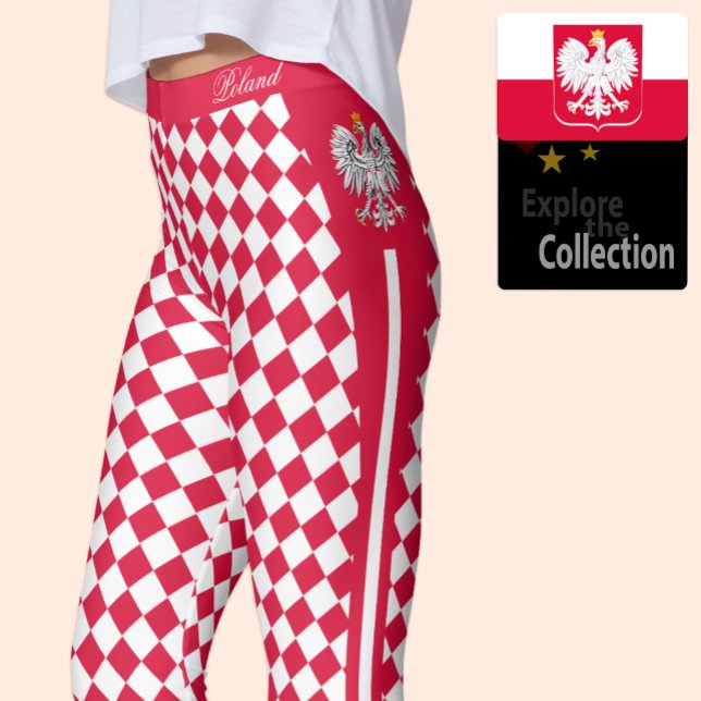 Polsk baljväxter, premie mode, polsk Flagga Leggings (Skapare uppladdad)