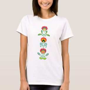 Polsk blom- broderi, T-tröja Tee
