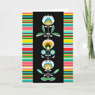 Polsk Blommigt Embroidery, hälsningskort Kort